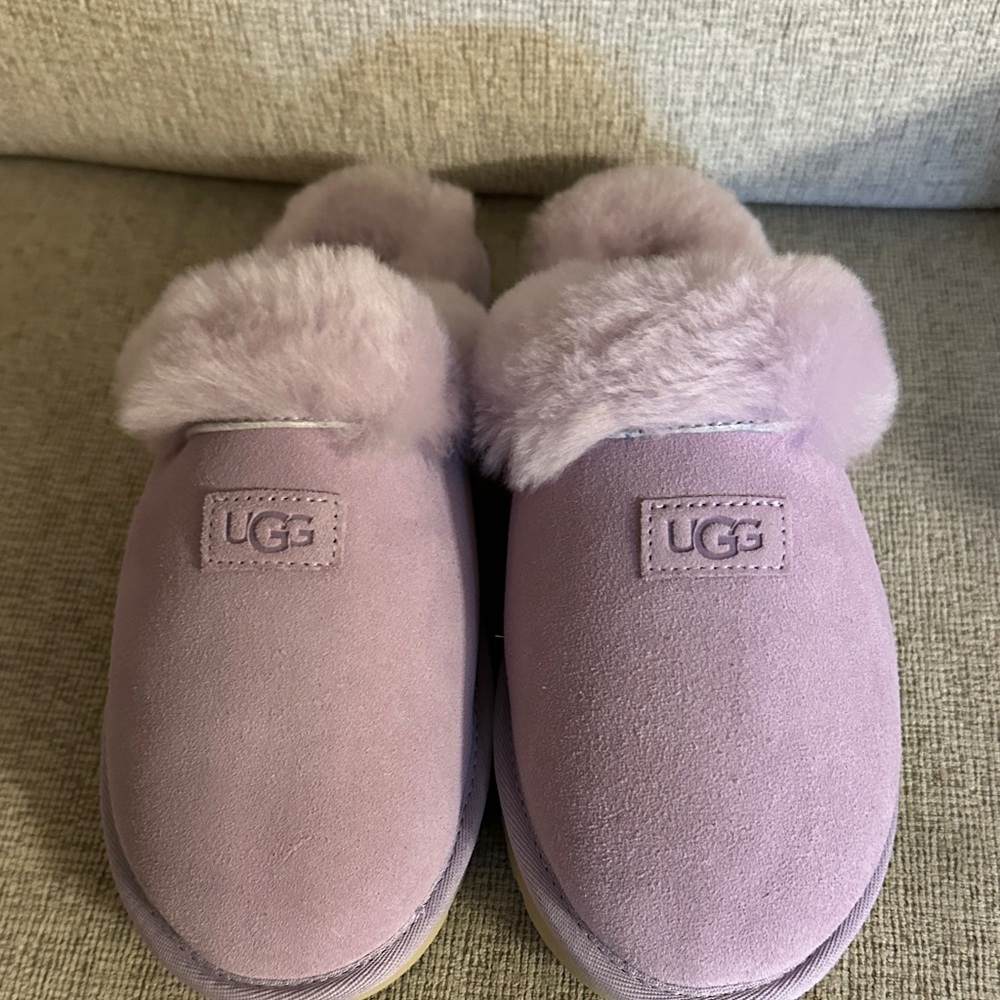 UGG Lilac Suede Slippers Cluggette